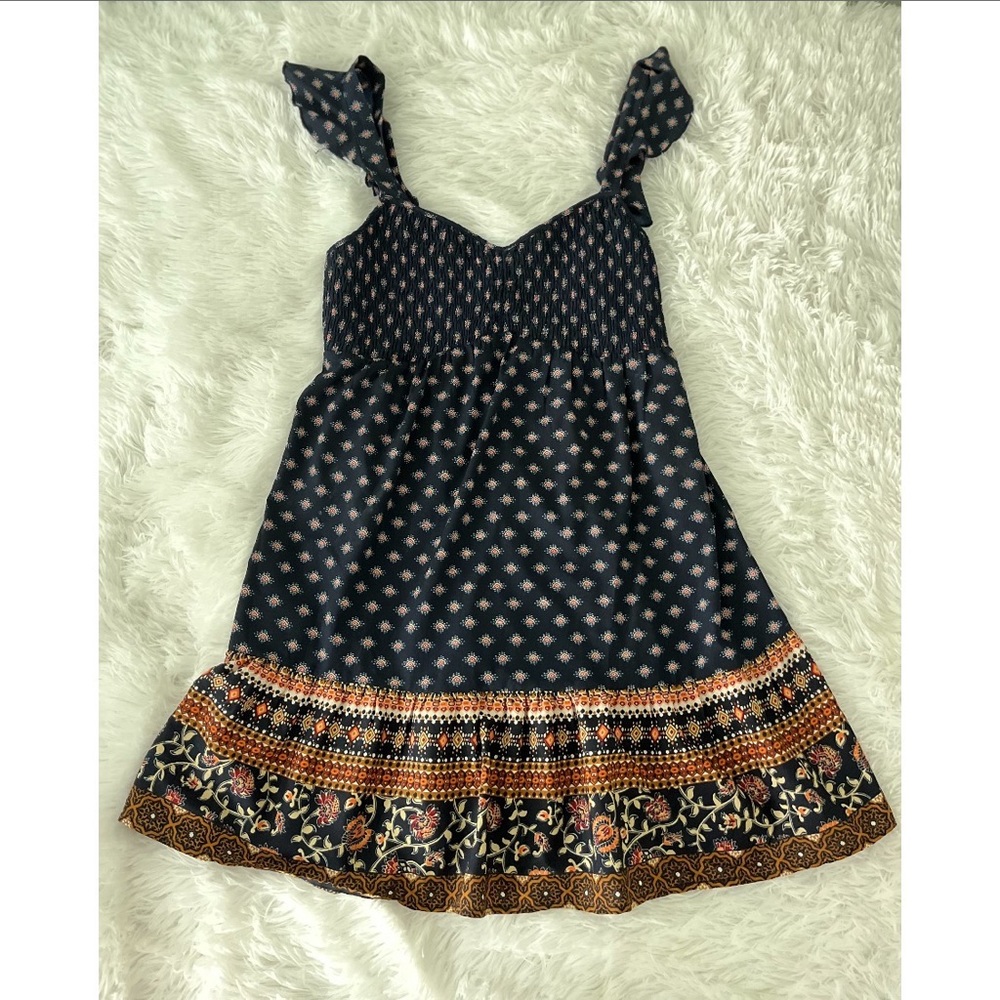Dark blue pattern dress